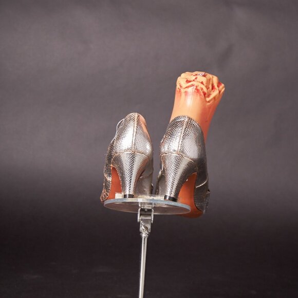 1960s Sliver Faux Skin Mod Pumps Heels Shoes - Picture 16 of 16